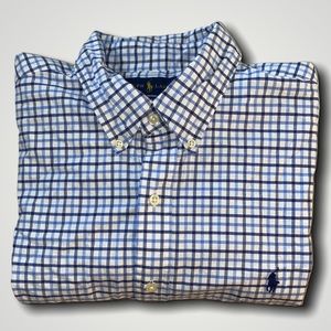 🐎 RL Classic Plaid Oxford Cloth Button Down Men’s Shirt XL SLIM FIT